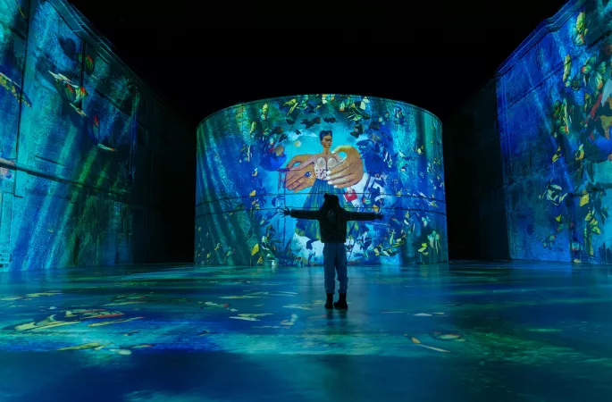 frida kahlo projection oeuvre bleue