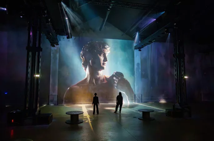 projection statue david michel-ange