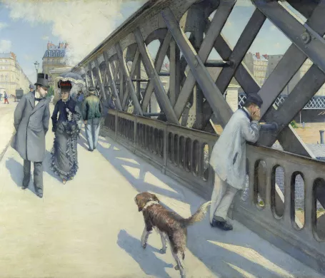 pont habitants tableau peinture