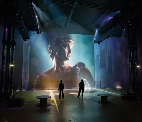 projection statue david michel-ange